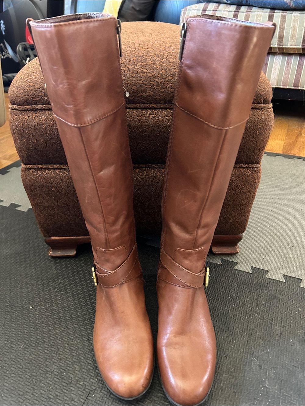 Bandolino Chestnut Brown Leather Boots-6.5